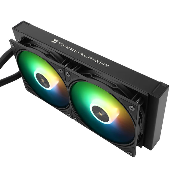 Thermalright FW 240 Black ARGB- AIO CPU Liquid Cooler,IPS LCD Screen with 320x240 Resolution,for AM4/AM5,Intel LGA1700/1851,2.4 inch Screen for Images and Double Fans-Black ARGB